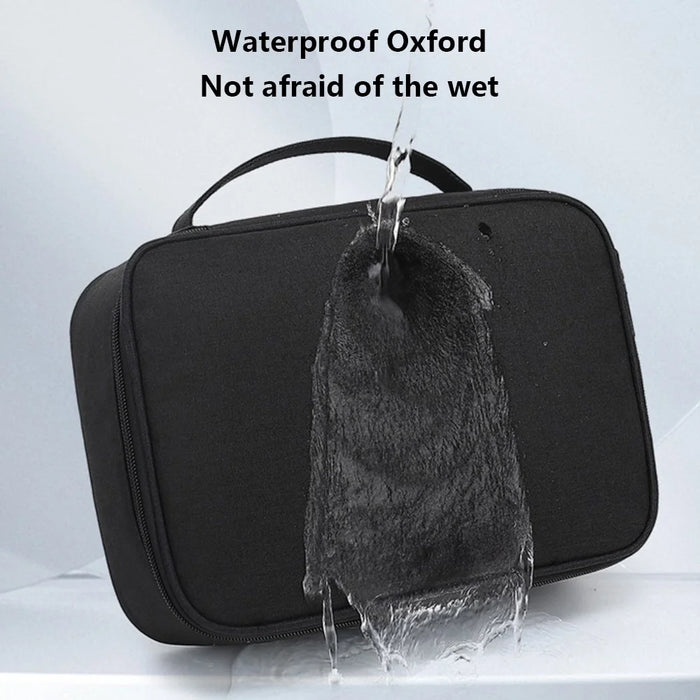 Size S 22x15x6.5cm Accessories Bag Travel Electronics Organiser Portable Waterproof Cables Case - Black - 3