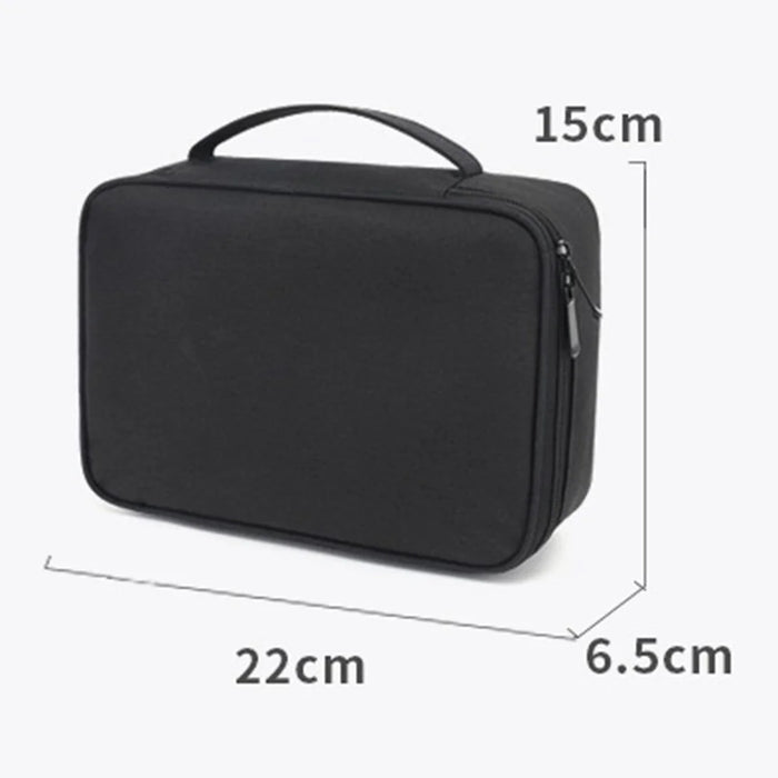 Size S 22x15x6.5cm Accessories Bag Travel Electronics Organiser Portable Waterproof Cables Case - Black - 7