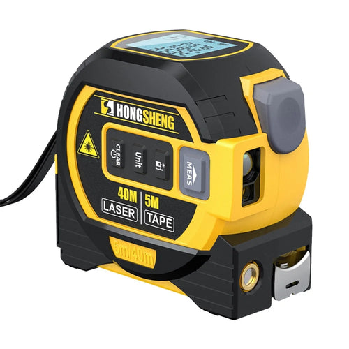 HONGSHENG Laser Tape Measure 40M Laser Measurement Rangefinder Distance Meter (CE / ROSH) - Yellow - 1