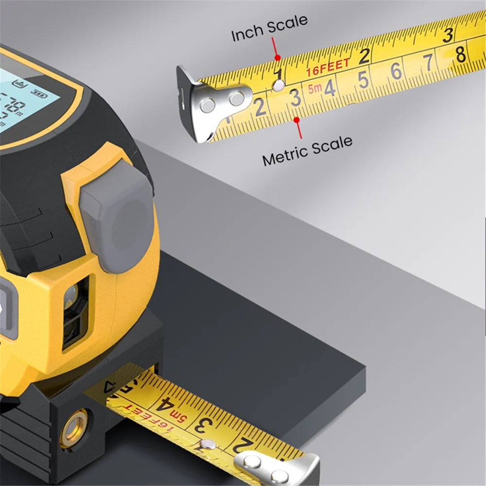 HONGSHENG Laser Tape Measure 40M Laser Measurement Rangefinder Distance Meter (CE / ROSH) - Yellow - 6