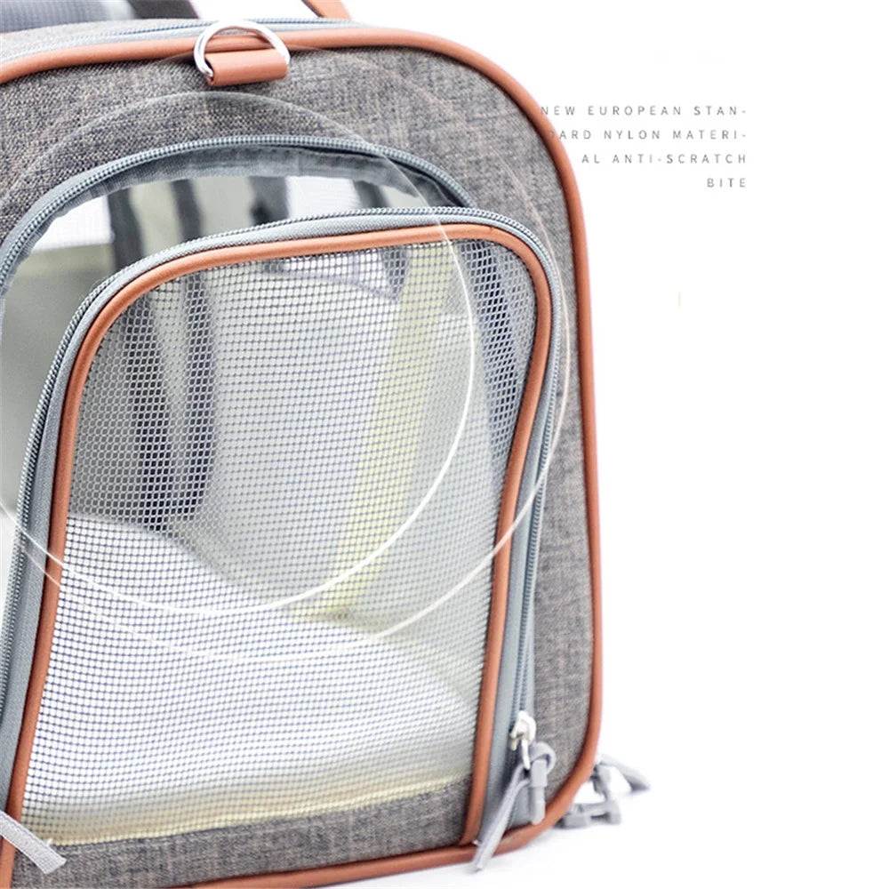 Portable Dog Carrier Bag Pet Gift Puppy Travel Bag Breathable Mesh Handbag Cat Tote Bag, 46x26x28cm - Grey - 6