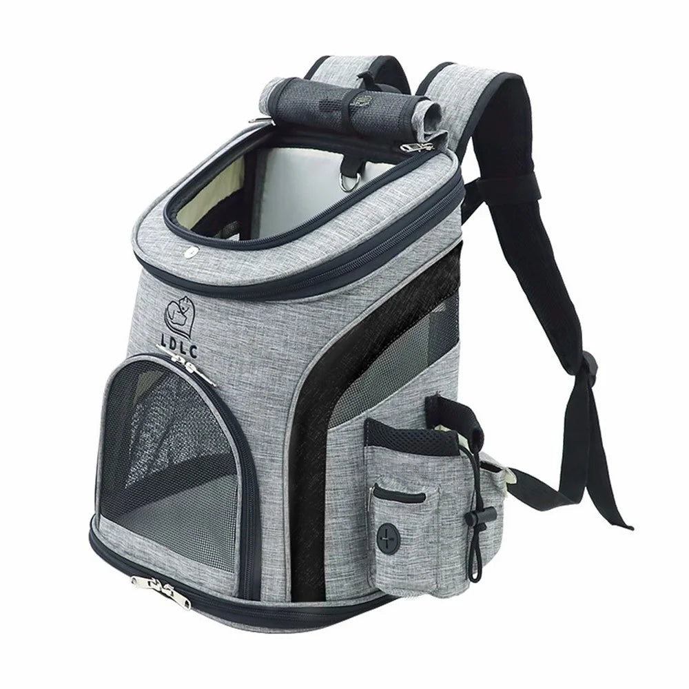 QS-003-M Pet Gift Dog Backpack Breathable Mesh Shoulder Bag Travel Cat Carrier - Black - 1