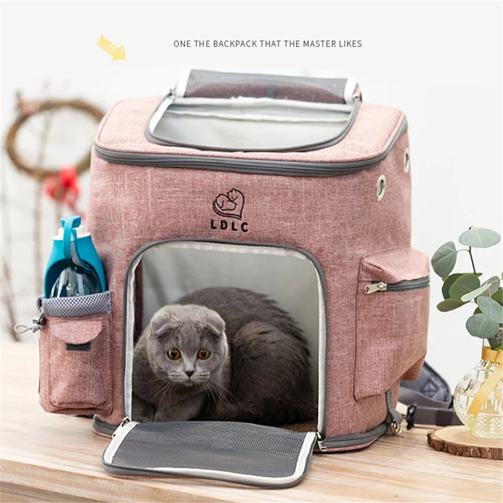 QS-002-L Pet Gift Carrier Dog Cat Carrier Backpack Puppy Carrier Large Travel Shoulders Bag Backpack - Pink - 2