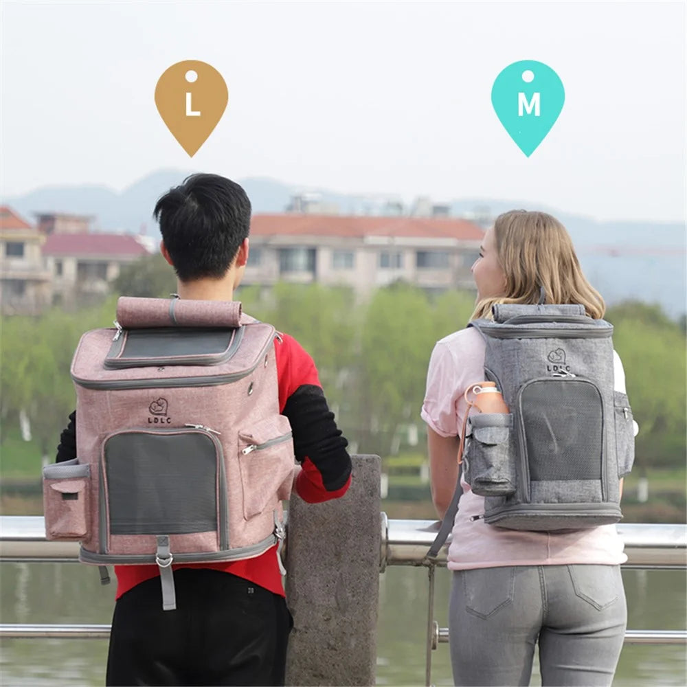 QS-002-L Pet Gift Carrier Dog Cat Carrier Backpack Puppy Carrier Large Travel Shoulders Bag Backpack - Pink - 7