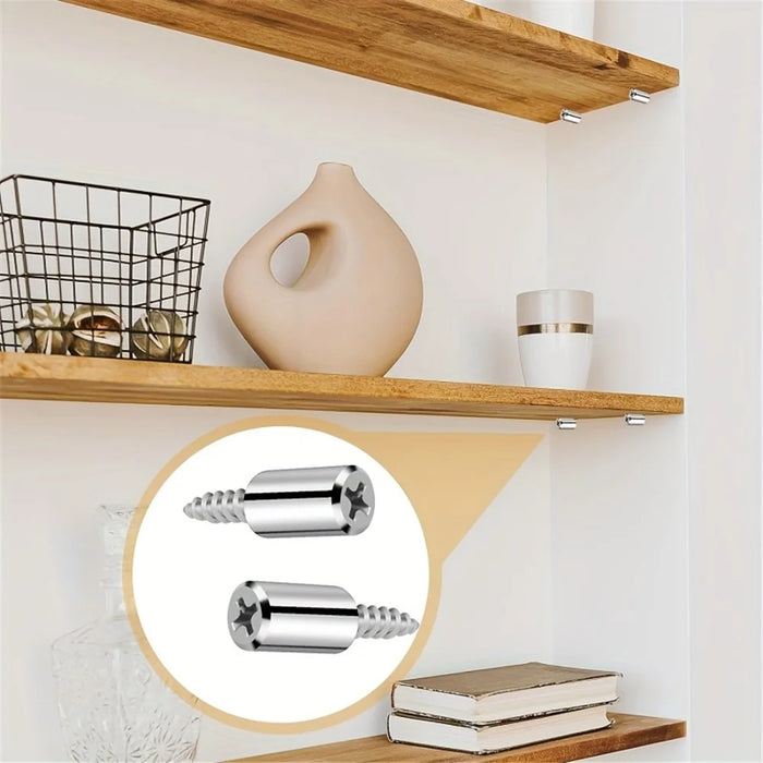Shelf Support Pegs Shelf Pins Cabinet Self-Tapping Screws for Furniture Bookcase - 6