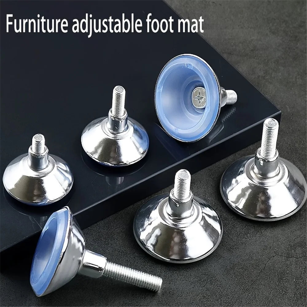 60mm Furniture Foot Pad Nail Furniture Leveler Adjustable Table Desk Sofa Couch Leg Feet Mat - 2