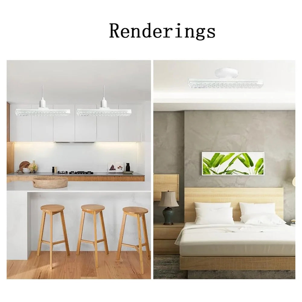 E27 24W LED Crystal Bar Light Energy Saving Bright Indoor Lamp, White Light 40cm - 3