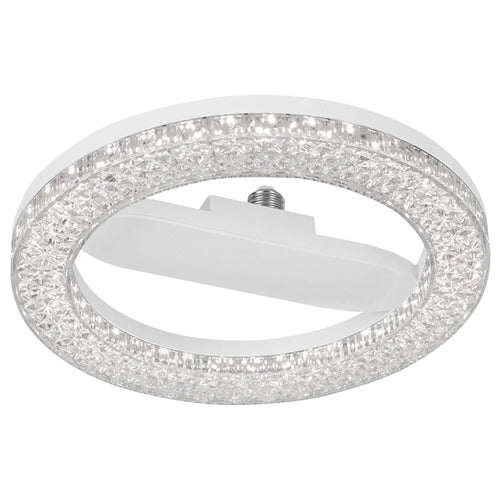 E27 24W Round LED Crystal Light Energy Saving Bright Indoor Lamp, White Light 23cm - 1
