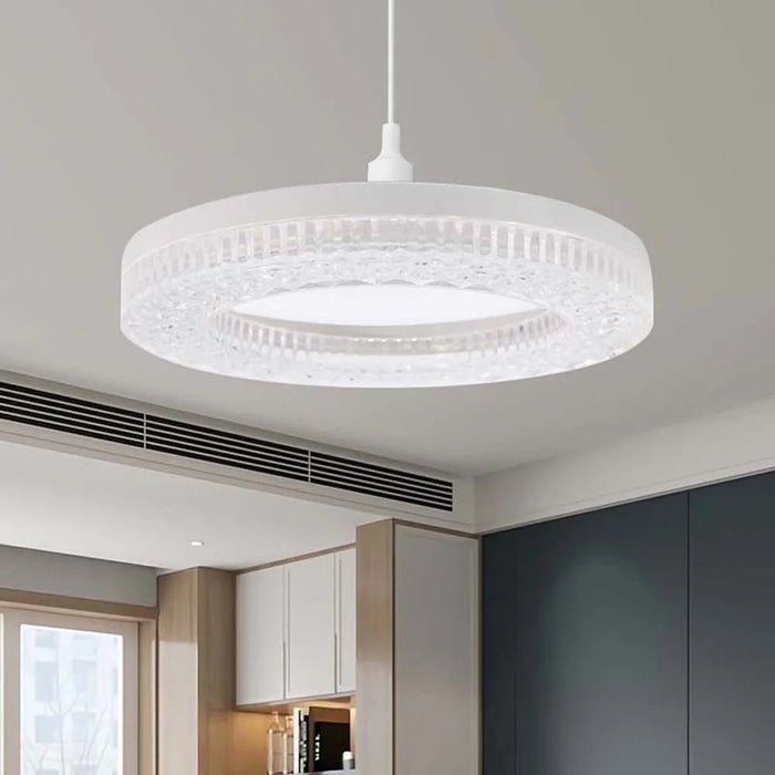 E27 24W Round LED Crystal Light Energy Saving Bright Indoor Lamp, White Light 23cm - 2
