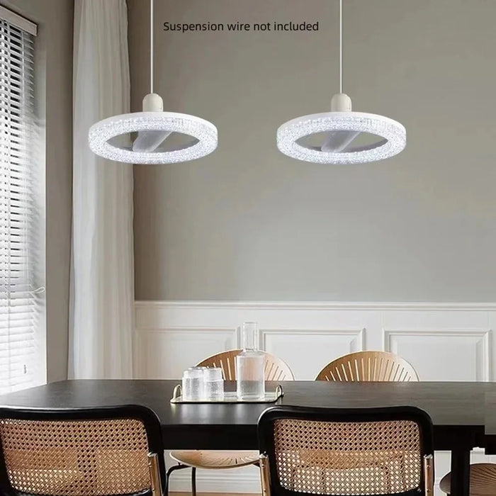 E27 24W Round LED Crystal Light Energy Saving Bright Indoor Lamp, White Light 23cm - 4