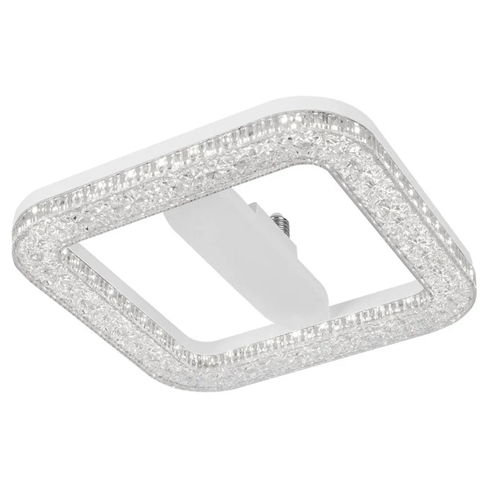 E27 18W Square LED Crystal Light Energy Saving Bedroom Dining Room Home Lamp, White Light 18cm - 1