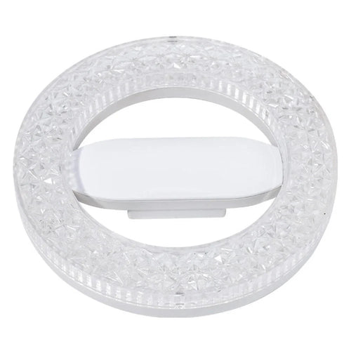 E27 18W Round LED Crystal Light Energy Saving Bedroom Dining Room Lamp, White Light 18cm - 1