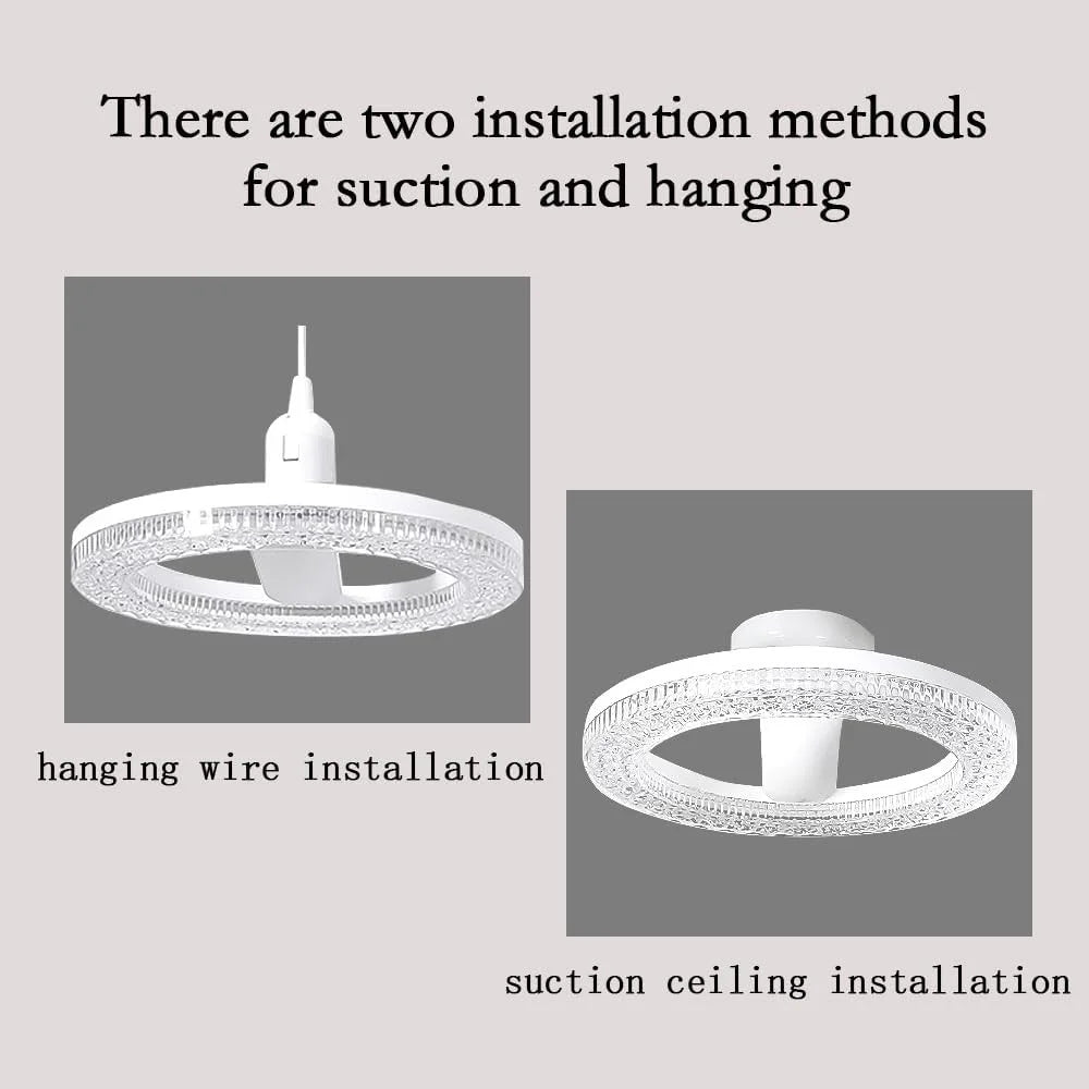 E27 18W Round LED Crystal Light Energy Saving Bedroom Dining Room Lamp, White Light 18cm - 7