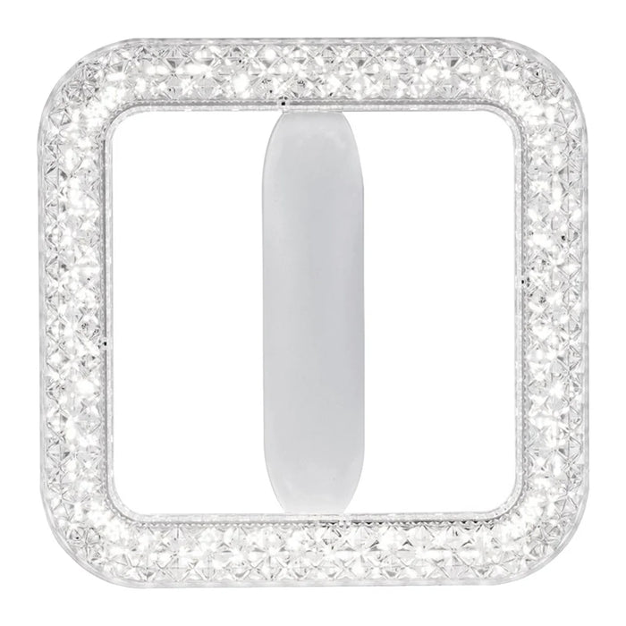 E27 24W Square LED Crystal Light Energy Saving Bedroom Dining Room Home Lamp, White Light 23cm - 2