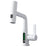 LED Temperature Display Wash Basin Sink Hot Cold Water Faucet Brass Kitchen Bathroom Pull-Out Tap - White - 1
