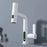 LED Temperature Display Wash Basin Sink Hot Cold Water Faucet Brass Kitchen Bathroom Pull-Out Tap - White - 2