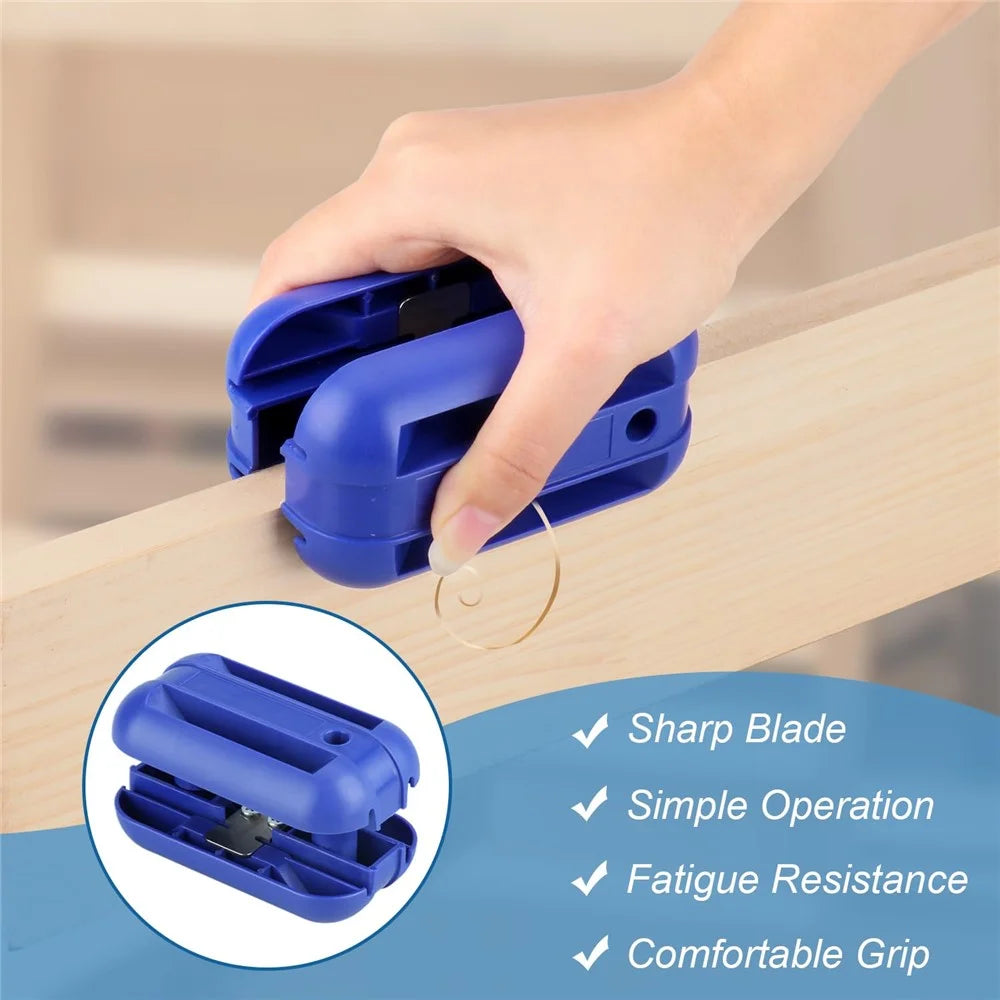 Edge Banding Cutter Hand Planer Edge Trimmer with Carbon Steel Blades Trimming Woodworking Tool - Blue - 6
