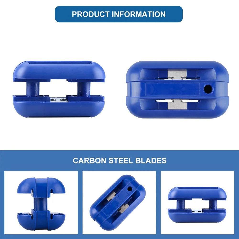 Edge Banding Cutter Hand Planer Edge Trimmer with Carbon Steel Blades Trimming Woodworking Tool - Blue - 7