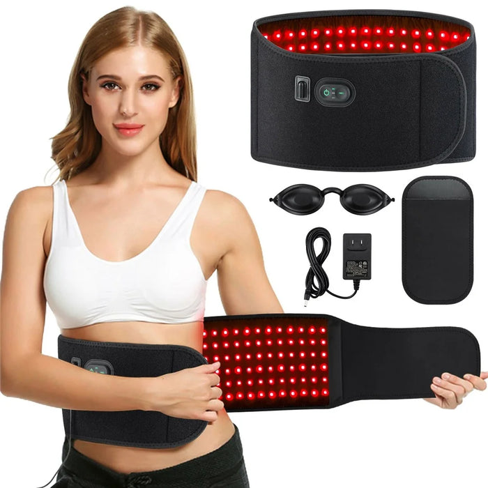 Red Light Therapy Waist Belt Heating Massage Neoprene Infrared Light Wrap for Pain Relief (CE Certified) - 2