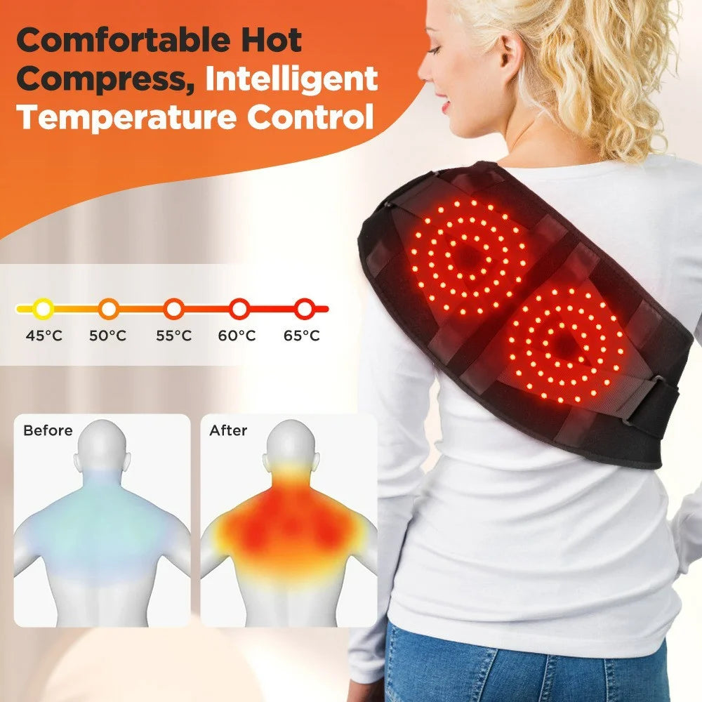 Red Light Heating Waist Belt 3 Gears Vibration Massage Therapy Wrap with Timer (CE Certified) - 3