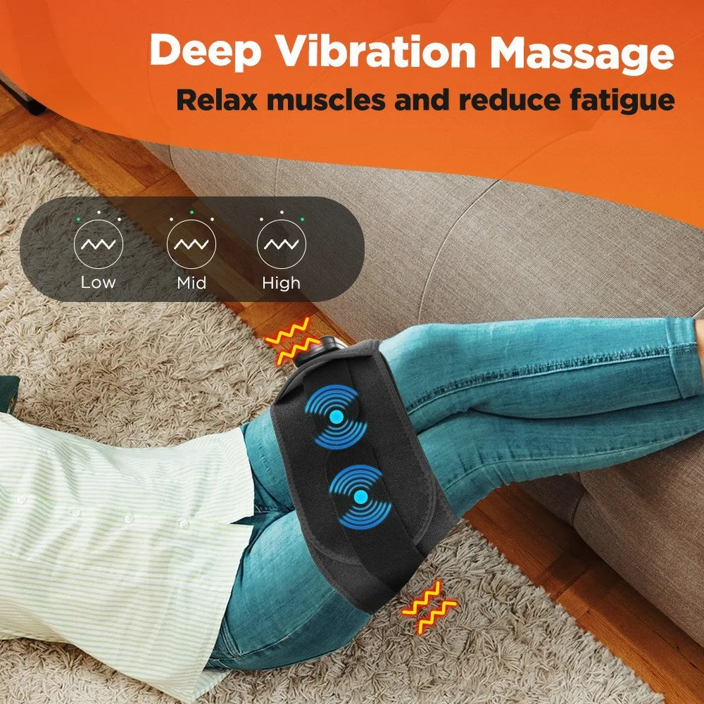 Red Light Heating Waist Belt 3 Gears Vibration Massage Therapy Wrap with Timer (CE Certified) - 5