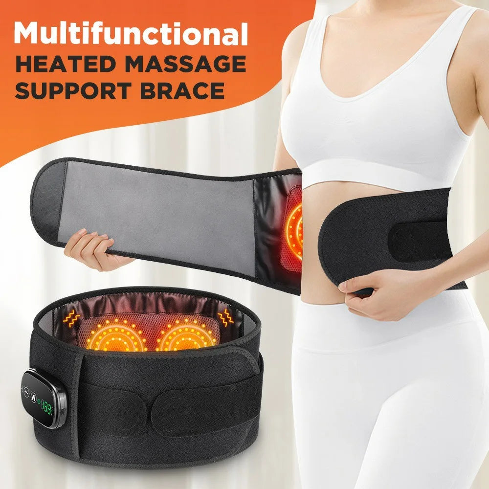 Red Light Heating Waist Belt 3 Gears Vibration Massage Therapy Wrap with Timer (CE Certified) - 7