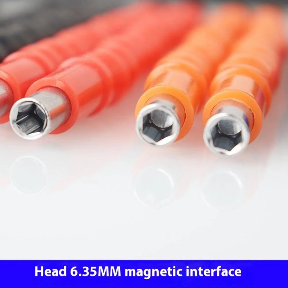 Universal Electric Drill 6.35mm Flexible Connecting Shaft Bendable Plastic Extension Rod, 29.5cm Length - Orange - 7