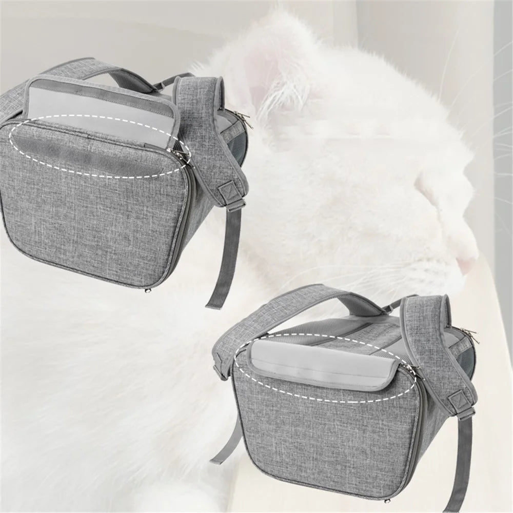 QS-092 Portable Cat Carrier Tote Backpack Breathable Pet Gift Shoulder Bag for Travel Outdoor - Pink - 3
