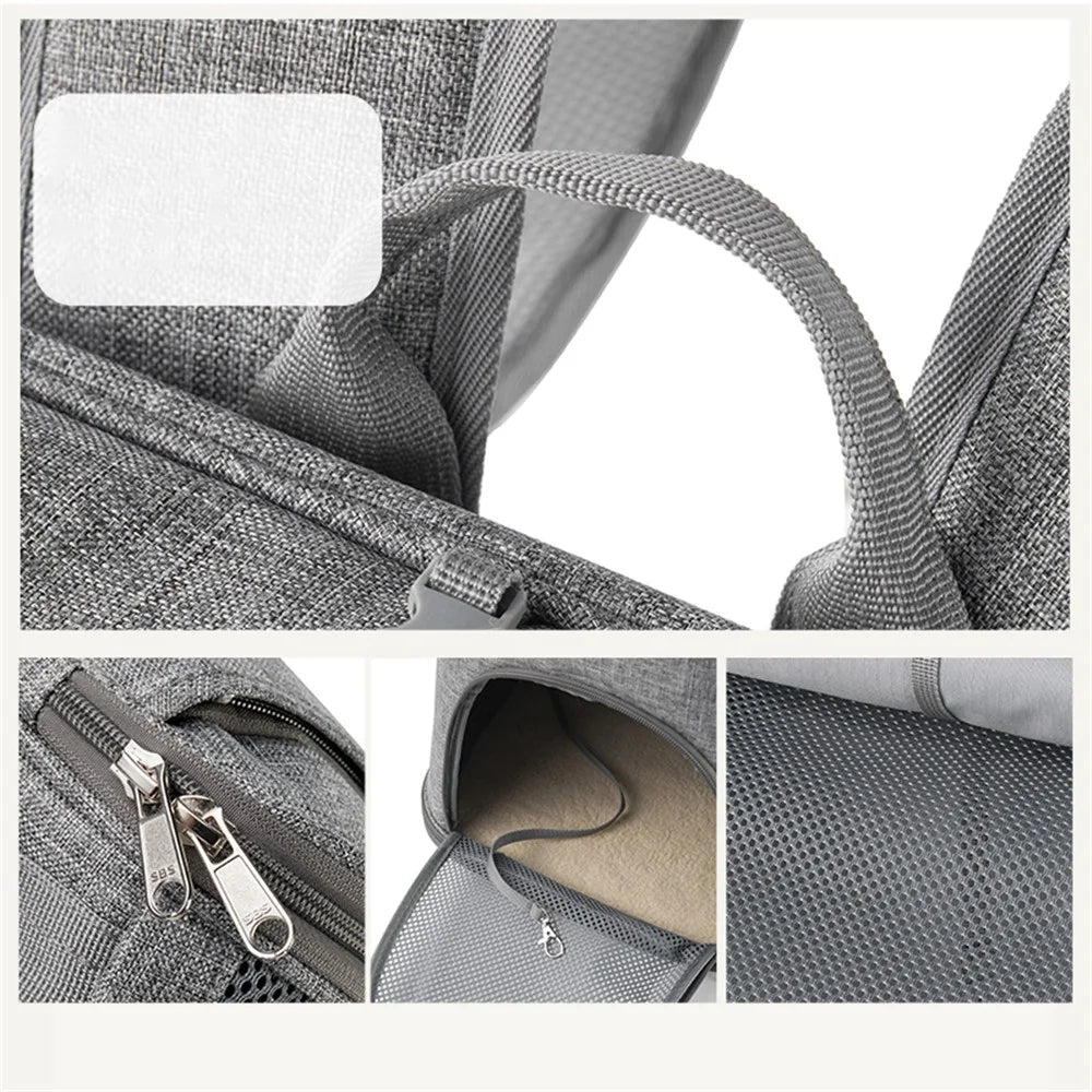 QS-092 Portable Cat Carrier Tote Backpack Breathable Pet Gift Shoulder Bag for Travel Outdoor - Pink - 4