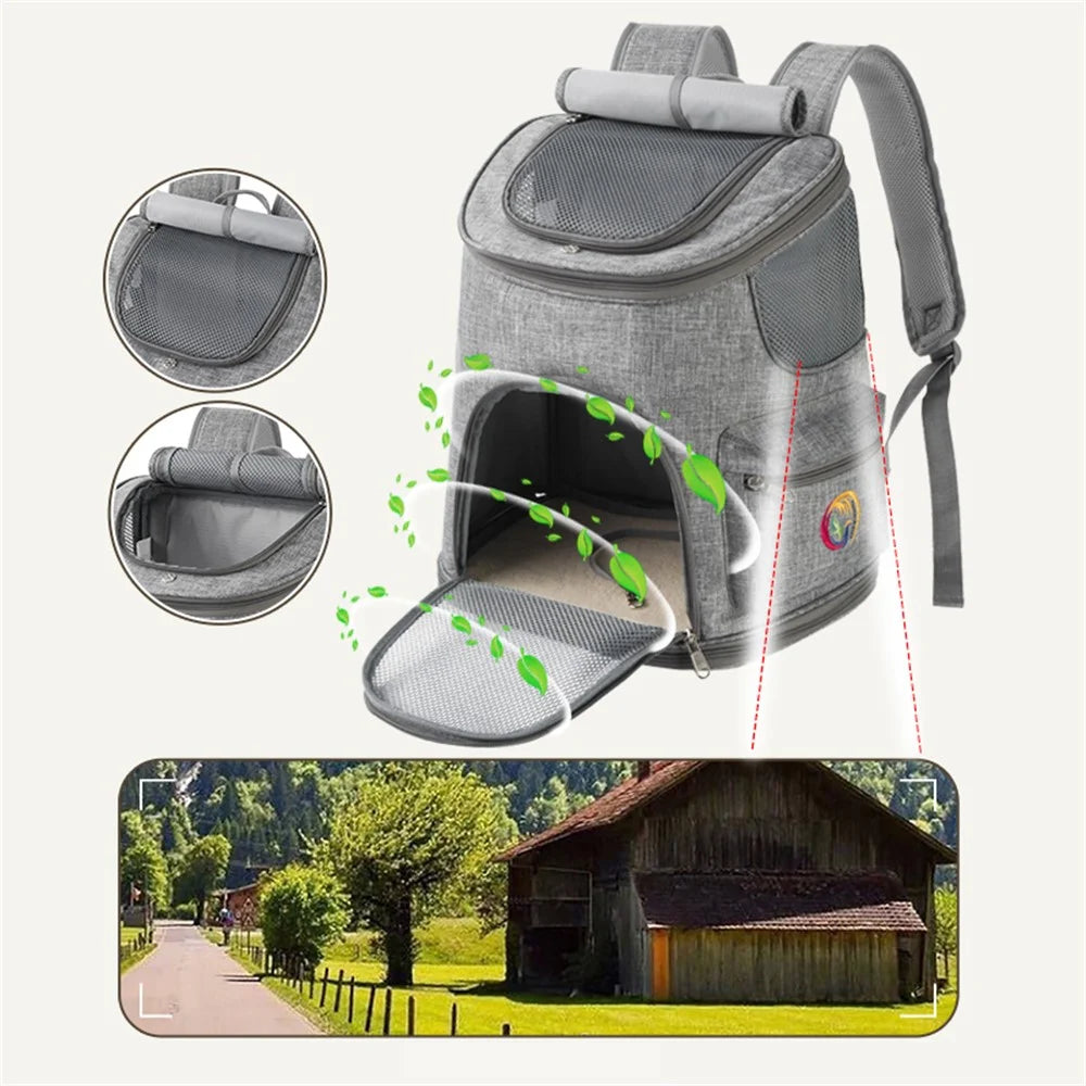 QS-092 Portable Cat Carrier Tote Backpack Breathable Pet Gift Shoulder Bag for Travel Outdoor - Pink - 5