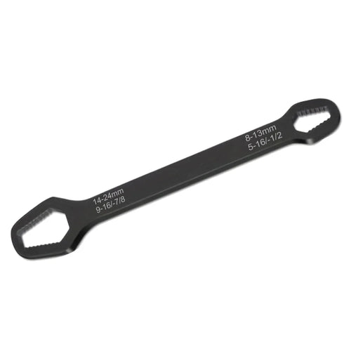 230mm Universal Torx Wrench 8-24mm Chrome Vanadium Steel Double-Head Self-Tightening Wrench - Black - 1