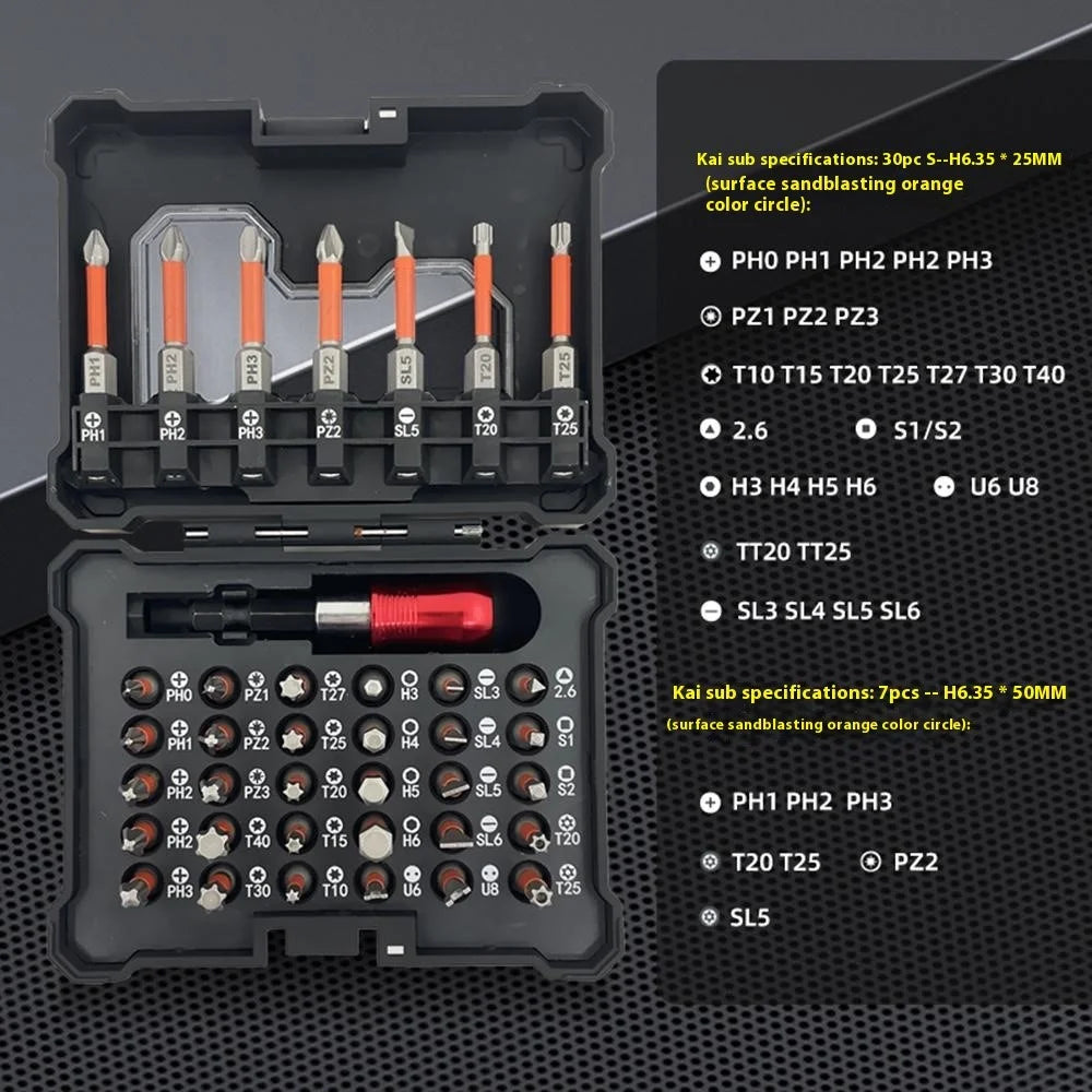 38Pcs / Set S2 Alloy Steel Screwdriver Bits Manual Repairing Screwdriver Bits Socket Kit with Storage Box - 2