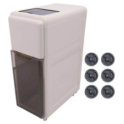 Double Layer Rice Storage Container Kitchen Slim Corner Storage Bin with Drawer (BPA Free, No FDA) - 1