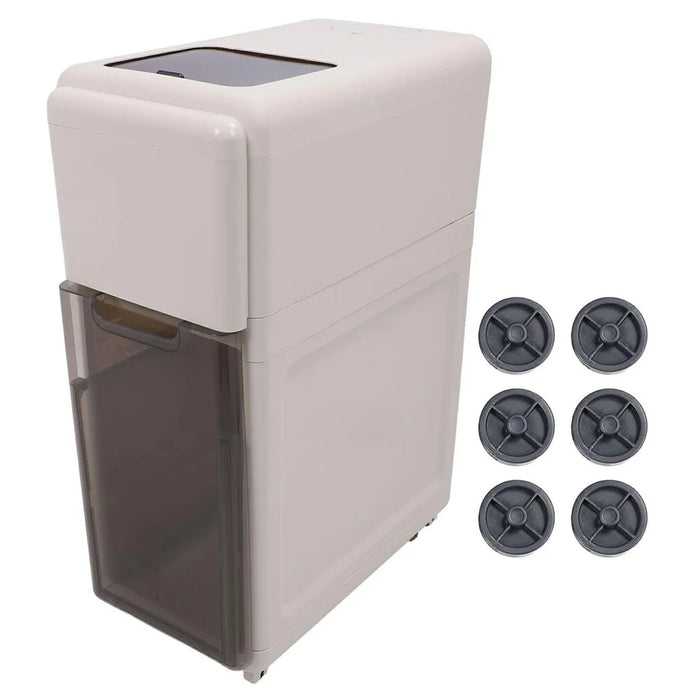 Double Layer Rice Storage Container Kitchen Slim Corner Storage Bin with Drawer (BPA Free, No FDA) - 1