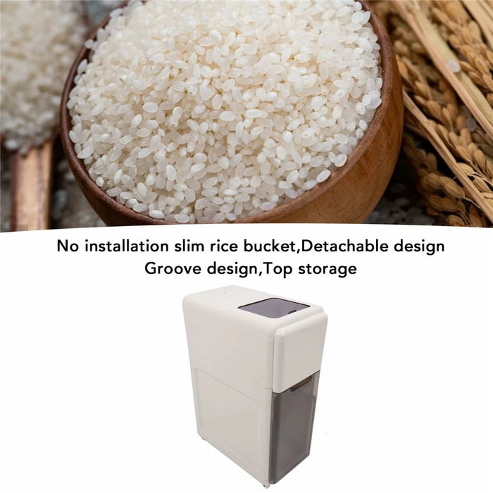 Double Layer Rice Storage Container Kitchen Slim Corner Storage Bin with Drawer (BPA Free, No FDA) - 3