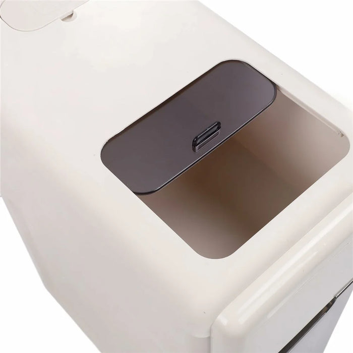 Double Layer Rice Storage Container Kitchen Slim Corner Storage Bin with Drawer (BPA Free, No FDA) - 7