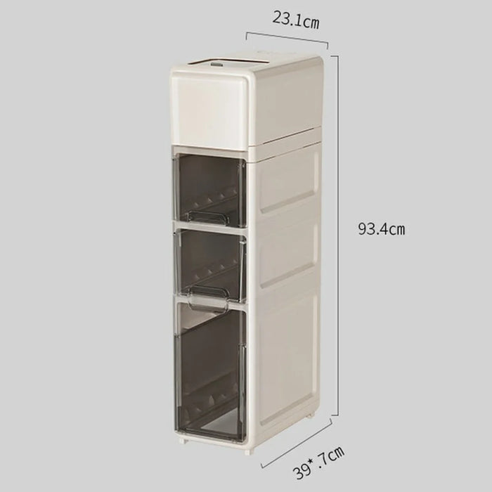 Four Layer Rice Storage Container Kitchen Slim Corner Storage Bin with Drawer (BPA Free, No FDA) - 6