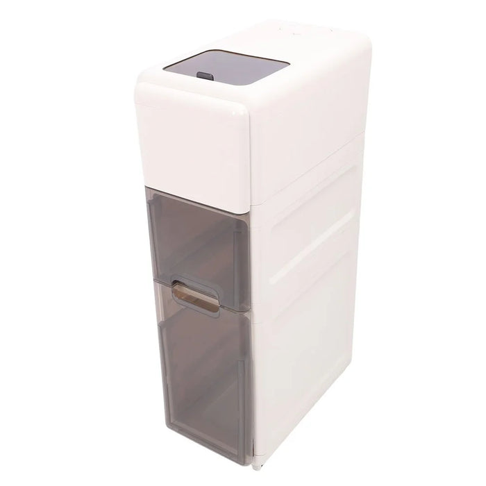 Three Layer Rice Storage Container Kitchen Slim Corner Storage Bin with Drawer (BPA Free, No FDA) - 4