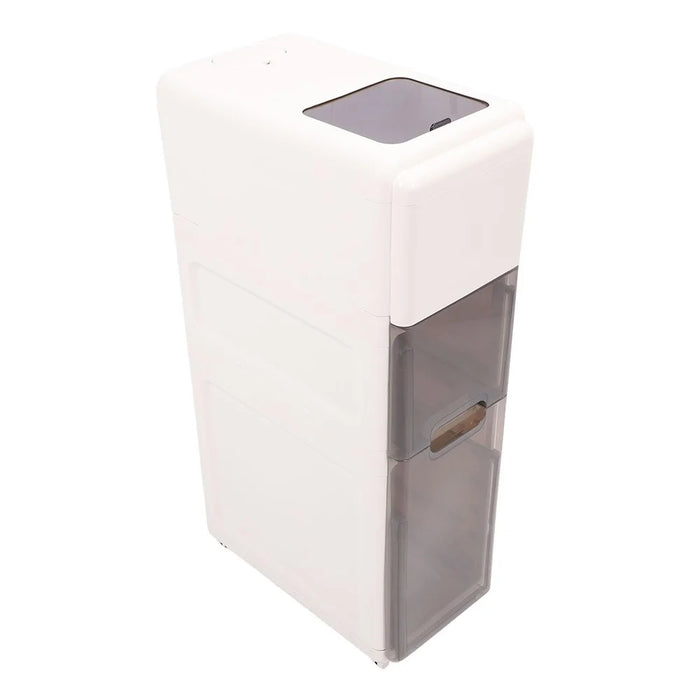 Three Layer Rice Storage Container Kitchen Slim Corner Storage Bin with Drawer (BPA Free, No FDA) - 5