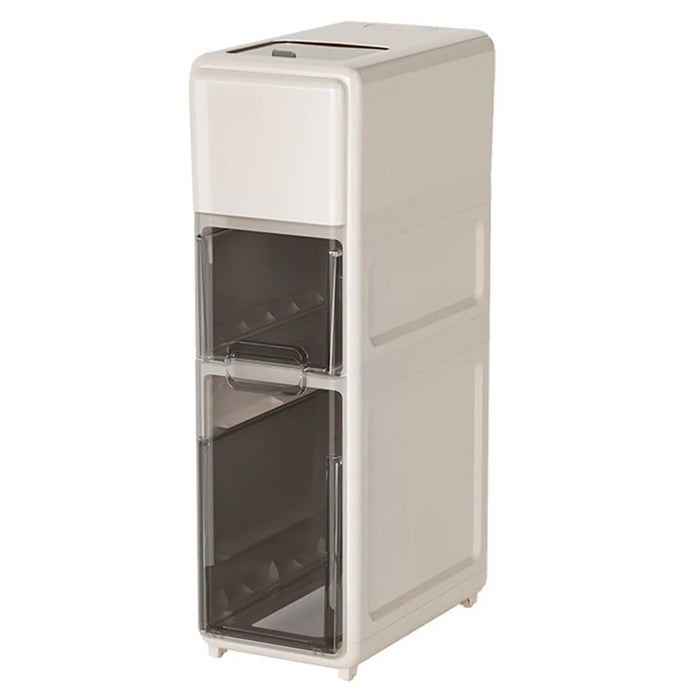 Three Layer Rice Storage Container Kitchen Slim Corner Storage Bin with Drawer (BPA Free, No FDA) - 6
