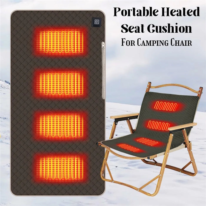 45x90cm Heated Seat Cushion 3 Temperature Settings USB Powered Portable Warming Pad - Coffee - 2