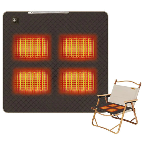 45x45cm Heated Seat Cushion 3 Temperature Settings USB Powered Portable Warming Pad - Coffee - 1