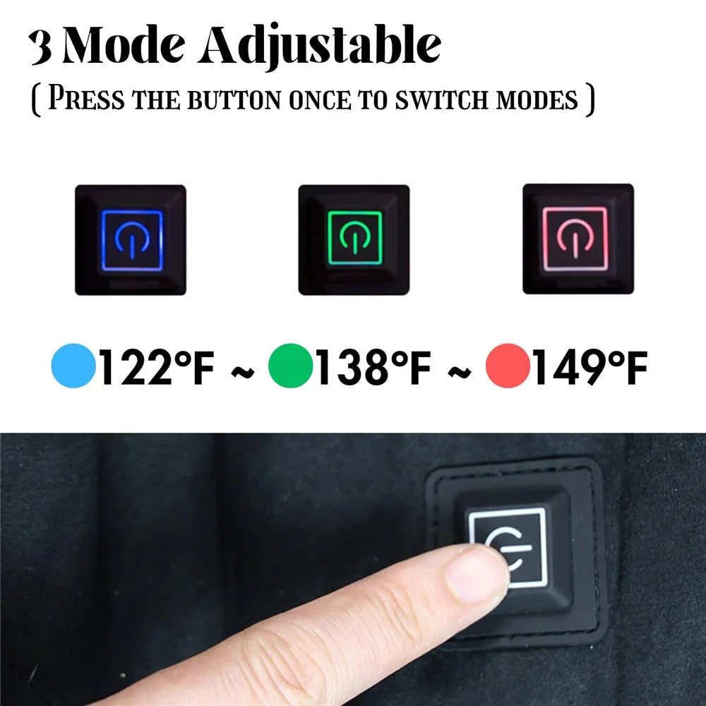 45x45cm Heated Seat Cushion 3 Temperature Settings USB Powered Portable Warming Pad - Coffee - 3