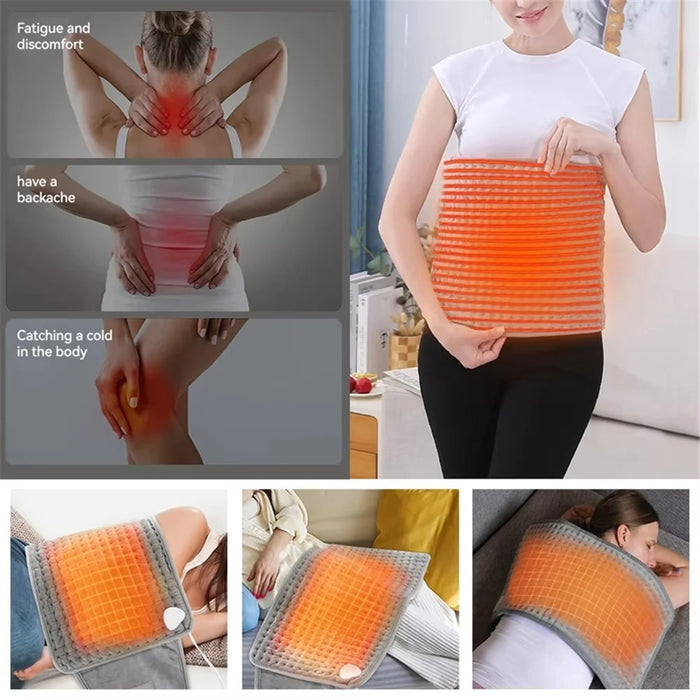 Electric Heating Pad Heated Waist Belt Washable Body Warming Blanket for Back Pain Relief - EU Plug - 7