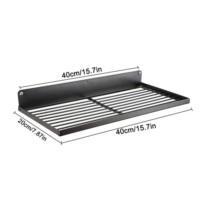 Upper Layer Wall Mount Power Tool Storage Rack for Drills Screwdrivers Space Saving Metal Shelf - 7