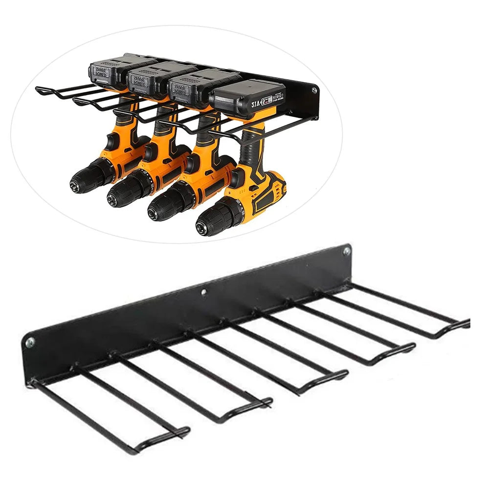 Lower Layer Power Tool Hanger Wall Mount Storage Rack for Drill Screwdriver Space Saving Metal Shelf - 1