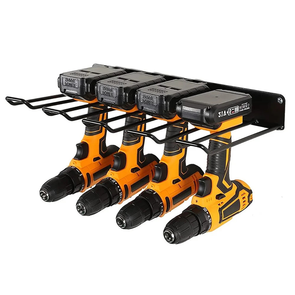 Lower Layer Power Tool Hanger Wall Mount Storage Rack for Drill Screwdriver Space Saving Metal Shelf - 2