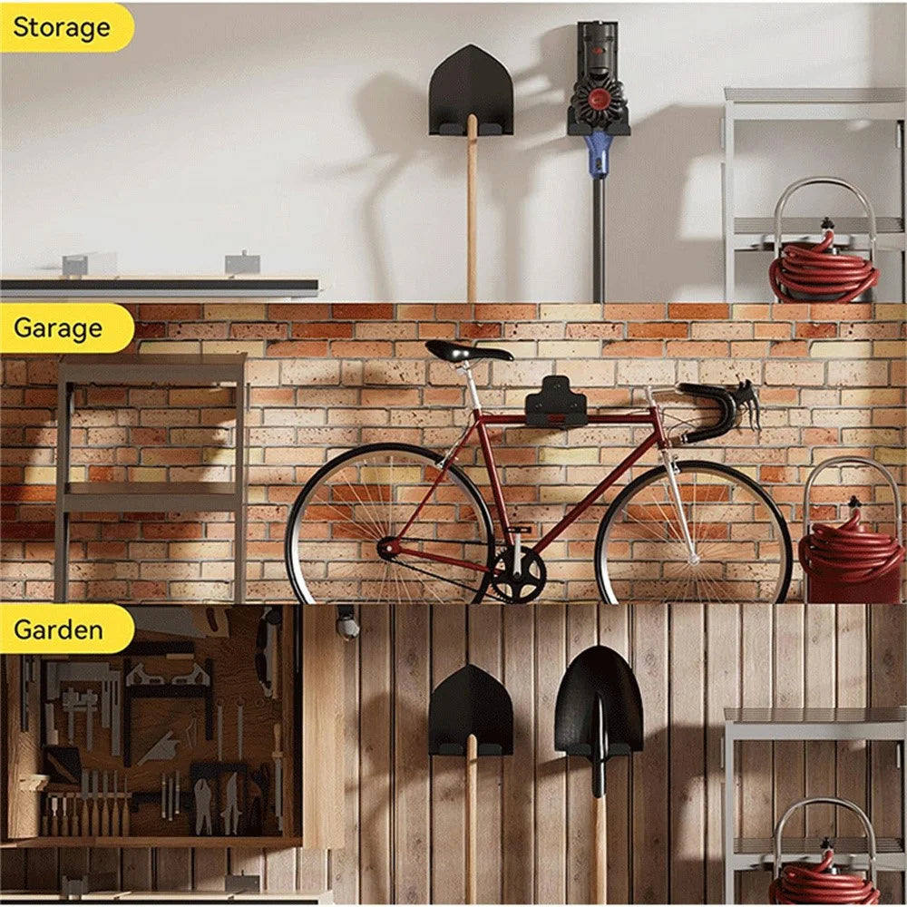 2-Pack Wall-Mounted Trimmer Rack for Garage & Garden Tool Organization - 5