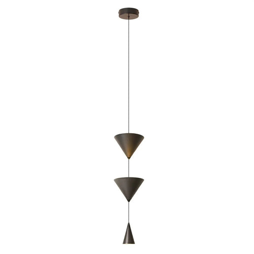 Conical Hanging Light Bedside Sofa Unique Living Room Dining Room Hanging Lamp, Warm Light - Black - 1