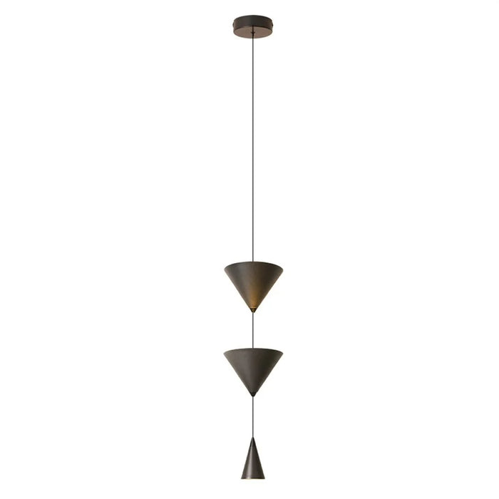 Conical Hanging Light Bedside Sofa Unique Living Room Dining Room Hanging Lamp, Warm Light - Black - 1